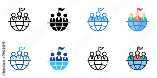 Public service icon set multiple style collection 
