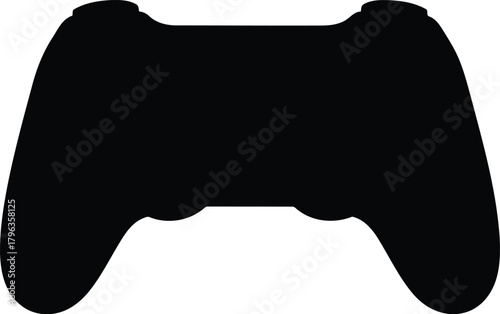 Black video game controller silhouette icon
