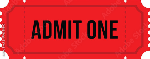 Red admit one ticket border design