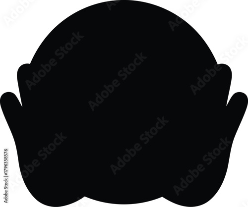 Black silhouette of a clown nose and mouth
