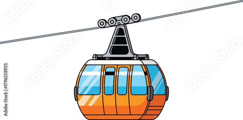 Cartoon cable car gondola transportation vector