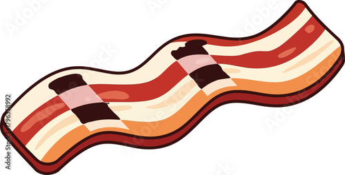 Wavy bacon strip illustration