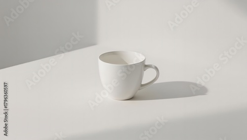 Wallpaper Mural Elegant White Mug Still Life With Delicate Shadow Torontodigital.ca