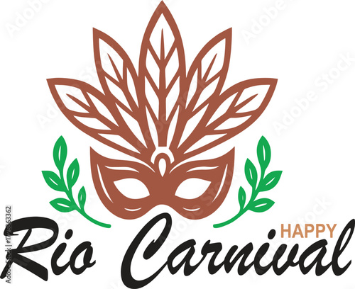 Brazil Rio Carnival, Colorful card, Holiday Party and Celebration icon. Easy to reuse, EPS 10