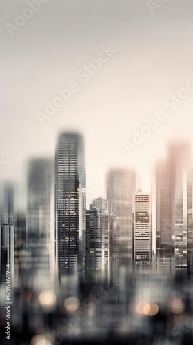 Abstract Cityscape Modern Skyscrapers and Urban Design