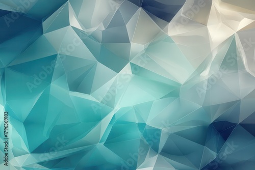Abstract Geometric Low Poly Turquoise Blue Background Design