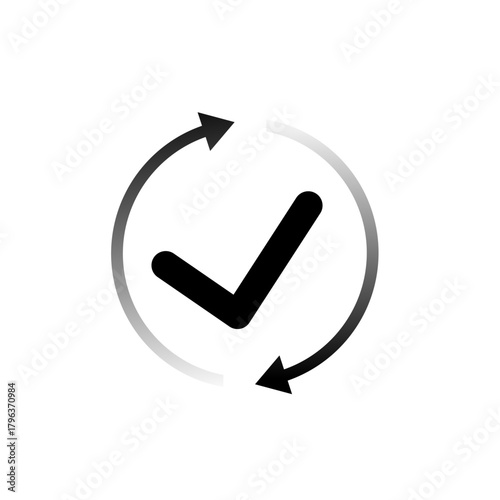 simple cash flow icon or easy transfer. flat style trend repeat arrow logotype graphic design technology element isolated on white background. concept of mobile app or right and left direction