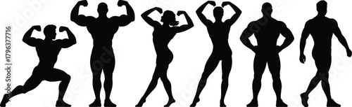 fitness, muscle, gym, pose, man, strong, body, flex, power, health, sport, male, shape, build, vector, bodybuilding pose, muscular man, gym workout, fitness model, anatomy study, 