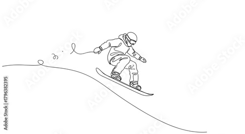 Snowboarder Mid-Air Descent – Symbol of Speed and Winter Energy