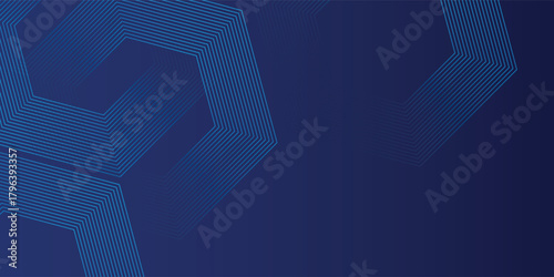 Digital hexagonal blue abstract background. Digital futuristic technology concept with hexagons. Geometric stripe line. vector digital eps10