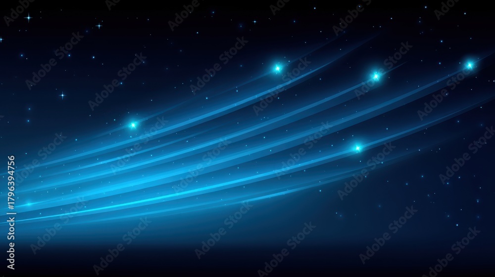 Fototapeta premium Captivating meteor shower night sky digital art cosmic environment wide view spectacular astronomy event