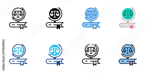 Political science icon set multiple style collection 
