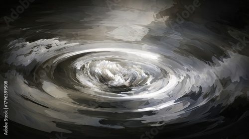 Abstract Gray Scale Vortex Swirl