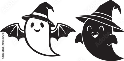 Cute black and white shark vector cartoon illustration drawing, funny horror Halloween animal design