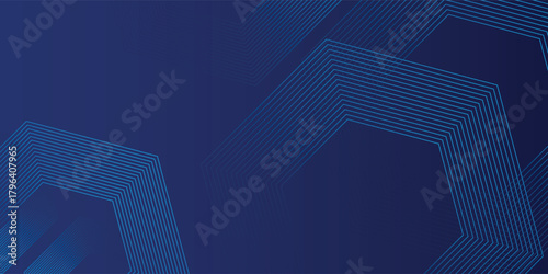 Digital hexagonal blue abstract background. Digital futuristic technology concept with hexagons. Geometric stripe line. vector digital eps10