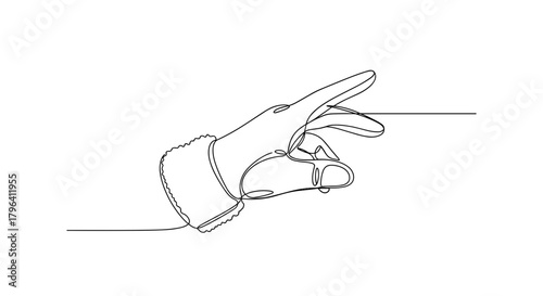 Pointing Hand in Fleece Glove – Symbol of Direction and Communication in Winter
