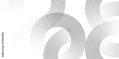 Abstract white glowing geometric lines on gray background. Modern shiny blue circle lines pattern. vector eps10