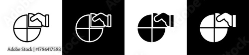 Shareholder Line And Glyph Icon In White And Black Background