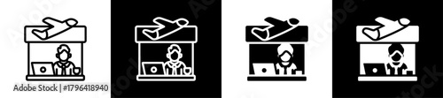 Travel Agency Owner Line And Glyph Icon In White And Black Background