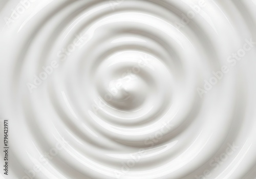 Swirling white cream texture with concentric circles