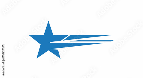 Modern Abstract Star Icon Vector Design Dynamic Speed Lines Blue Color