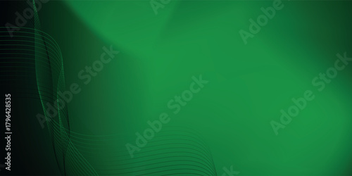 Abstract background using dark green tones on a black background. The lines and curves are like gentle and flowing waves