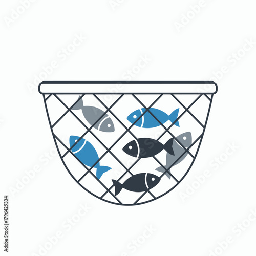 Fishing Net Full of Fish Icon.