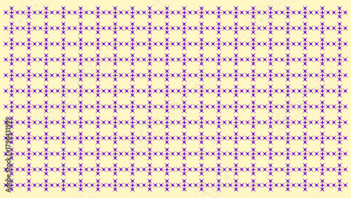 Wallpaper Mural Seamless Geometric Star or Plus Sign Pattern Purple Lines on Pale Yellow Background Torontodigital.ca
