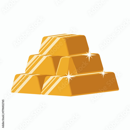 Shiny gold bars stacked in a pyramid formation symbolizing wealth and investment.
