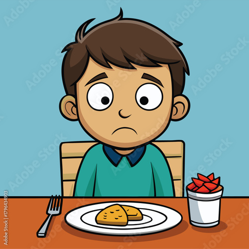 little boy eating cake