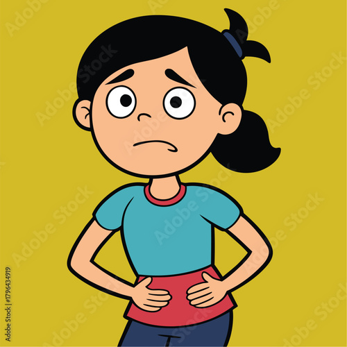 girl with stomach ache