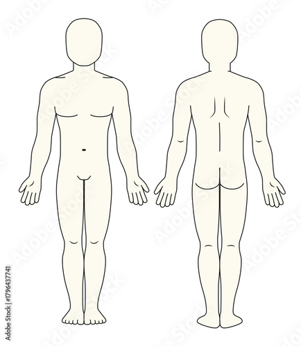 Boys fashion figures illustration vector mockup template technical flat design.