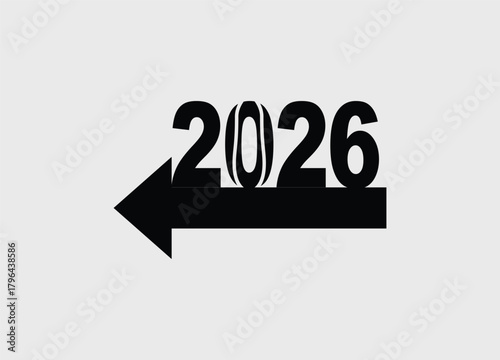 Symbolic depiction of the year 2026 pointing backward offering a reflective moment towards the past
