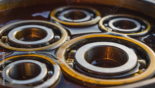 Ball bearing in yellow grease- yellow industrial lubricant