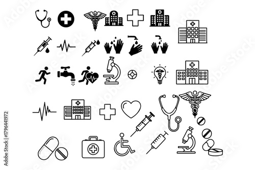 Emergency equipment hospital silhouette pack