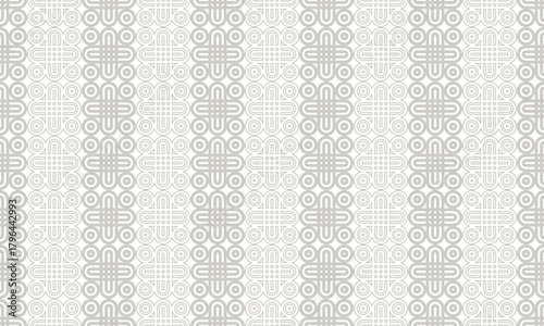 Minimalist Seamless Geometric Pattern Background with Modern Line and Circle Motifs