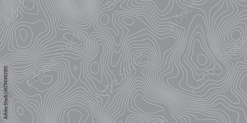Subtle abstract topographic pattern with smooth contour lines on a gray background, creating a modern minimalistic texture ideal for mapping themes, backgrounds, branding,wallpapers,and graphic design