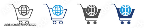 e commerce icon set multiple style