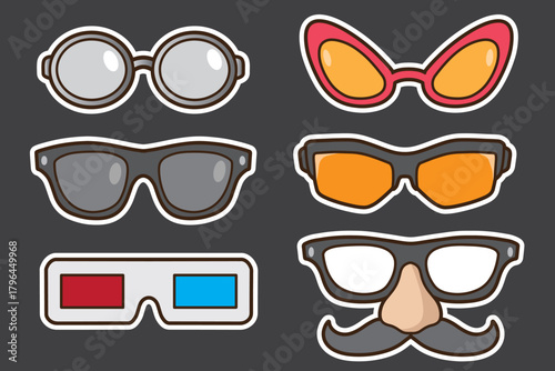 set of eyeglasses good for sticker, badge, element design, print design, etc