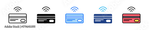 Contactless Payment Icon Set Multiple Style Collection