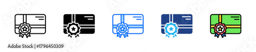 Gift Card Icon Set Multiple Style Collection
