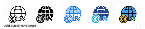 International Payment Icon Set Multiple Style Collection