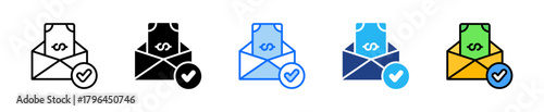 Payment Confirmation Email Icon Set Multiple Style Collection
