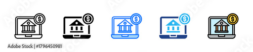 Online Banking Interface Icon Set Multiple Style Collection