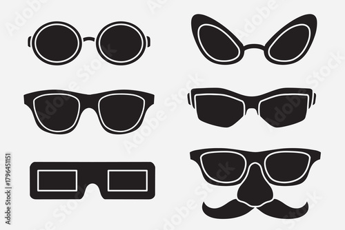 set of eyeglasses good for icon, symbol, element design, silhouette design, etc