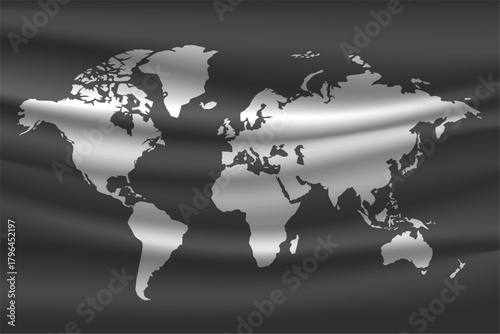 worldwide global map isolated on black background