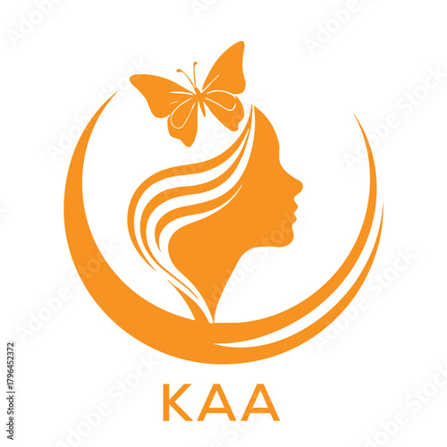 Photos KAA Elegant Woman Beauty Logo with Butterfly