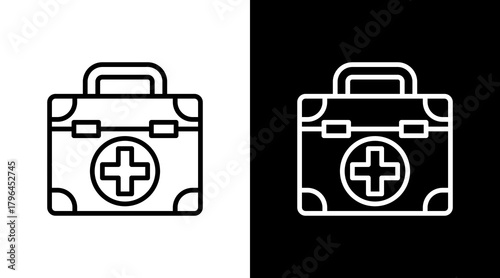 Emergency Kit With Icon Set Design	