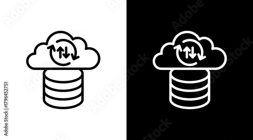 Cloud Backup With Icon Set Design	