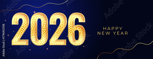 shiny 2026 happy new year holiday wallpaper